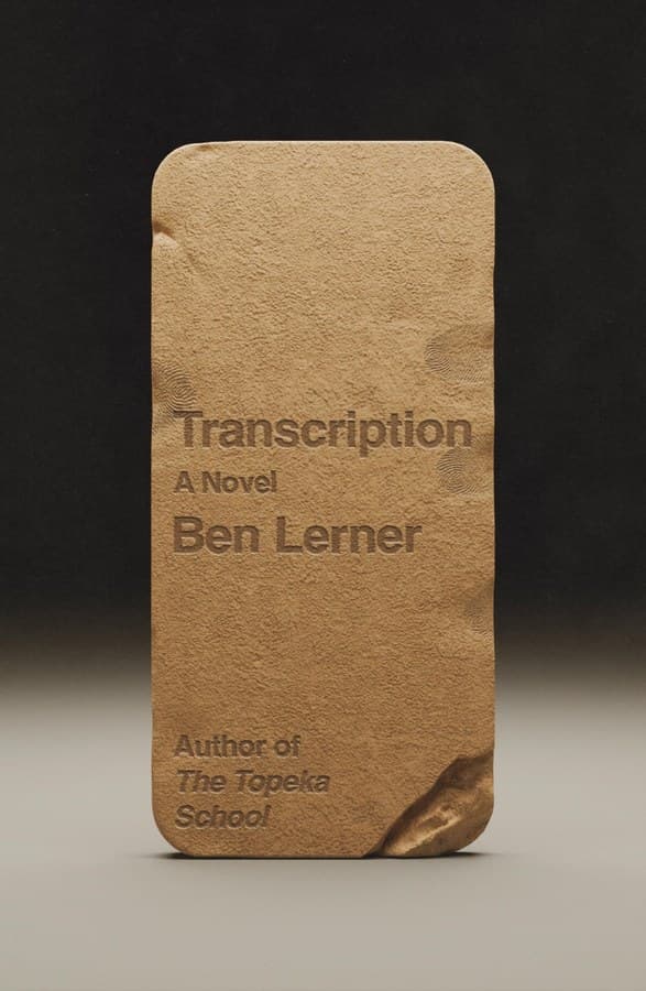 Transcription by Ben Lerner, book cover