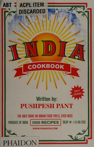 India: The Cookbook book cover