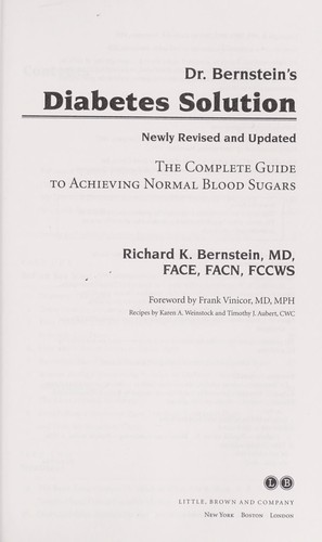 Dr. Bernstein's Diabetes Solution book cover