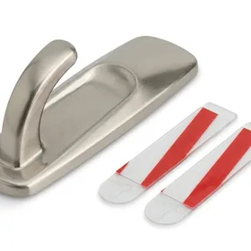 Command Medium Designer Hook, Brushed Nickel, 1-Hook, 2-Strips