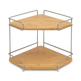 Seville Classics 2-Tier Corner Shelf Counter and Cabinet Organizer