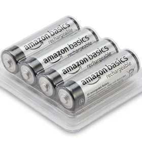 Amazon Basics 4-Pack AA Batteries, High-Capacity 2,400 mAh Rechargeable