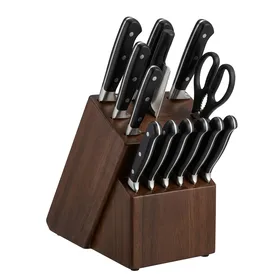 Amazon Basics 9-Piece Premium Kitchen Knife Block Set