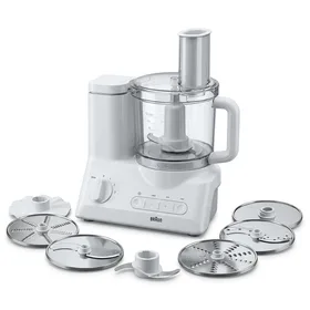 Braun FP3020 12 Cup Food Processor Ultra Quiet Powerful Motor, includes 7 Attachment Blades