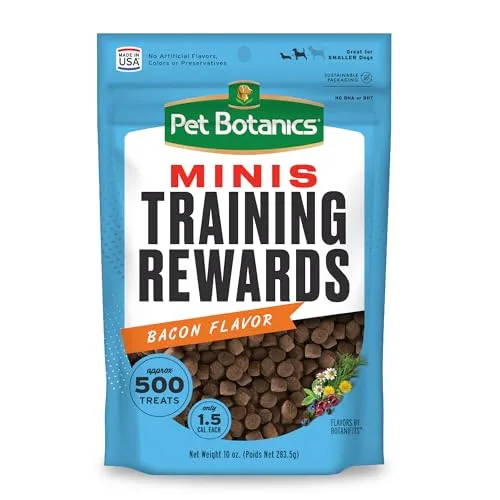 Pet Botanics Training Rewards Mini Soft and Chewy Dog Treats, Bacon Flavor, 10 oz