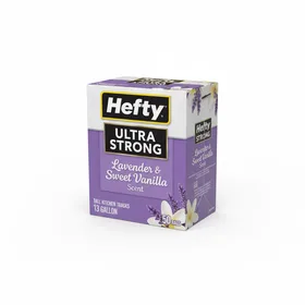 Hefty Ultra Strong Tall Kitchen Trash Bags, Lavender & Sweet Vanilla Scent, 13 Gallon