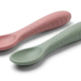 Baby Spoon Set (Stage 1 + Stage 2), BPA Free Silicone Self Feeding Toddler Utensils
