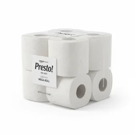 Amazon Brand - Presto! 308-Sheet Mega Roll Toilet Paper, Ultra-Soft, 6 Count