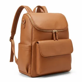 Miss Fong Large Leather Diaper Bag Backpack
