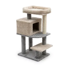 BEWISHOME Cat Tree Condo Furniture Kitten Activity Tower