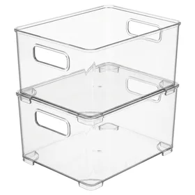 mDesign Plastic Kitchen Pantry Stackable Container Cabinet Organizer