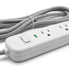 GE Pro 3-Outlet Power Strip with Surge Protection, 8 Ft Braided Cord