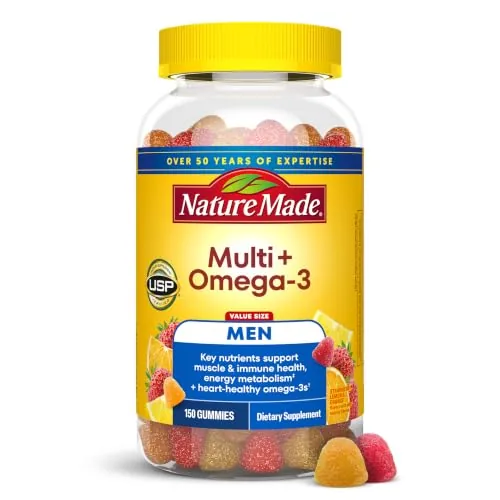 Nature Made Mens Multivitamin Gummies with Omega-3, 150 Count