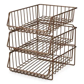 Simple Houseware Stackable Can Rack Organizer, Bronze