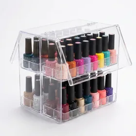 48 Bottles Universal Clear Gel Nail Polish Organizer Case Holder (Double Side)