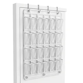 SimpleHouseware Crystal Clear Over The Door Hanging Shoe Organizer