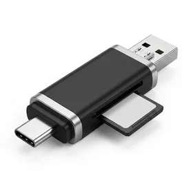 Vanja 3 in 1 Micro SD Card Reader, USB-C USB-A Micro USB