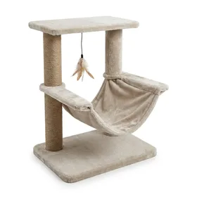 Catry Cat Tree with Feather Toy and Cat Hammock