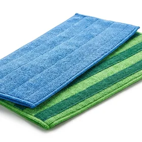 Turbo Mops Reusable Floor Mop Pads, Pack of 2, Machine Washable, 12-Inch Microfiber