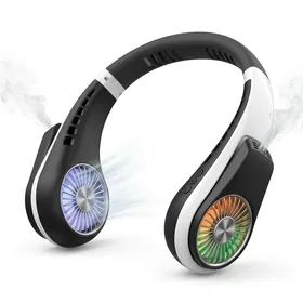 Portable Neck Fan, Color Changing LED, with Aromatherapy, 360° Cooling