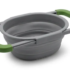 Qimh Collapsible Colander Over Sink Silicone Kitchen Strainer with Extendable Handles