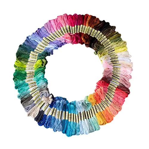 XLSFPY Embroidery Floss, 50 Skeins Rainbow Cross Stitch Thread