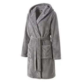 NY Threads Women's Fleece Hooded Bathrobe