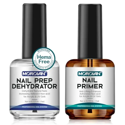 Morovan Professional Nail Prep Dehydrator plus Acid-Free Primer