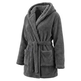 Alexander Del Rossa Women's Plush Fleece Hooded Bathrobe