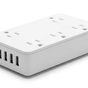 USB Wall Charger Surge Protector (5 Outlet Extender, 4 USB Ports)