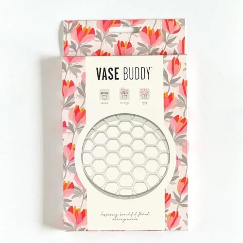 Vase Buddy, Reusable Silicone Flower Arranging Grid, Stretches Over The Rim of Vase