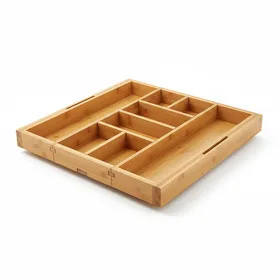 Bamboo Expandable Drawer Organizer for Utensils Holder