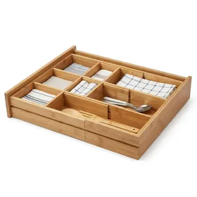 Homemaid Living 100% Bamboo Adjustable Drawer Dividers