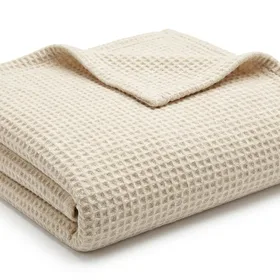 Exclusivo Mezcla Waffle Textured Soft Fleece Baby Blanket, Swaddle Blanket