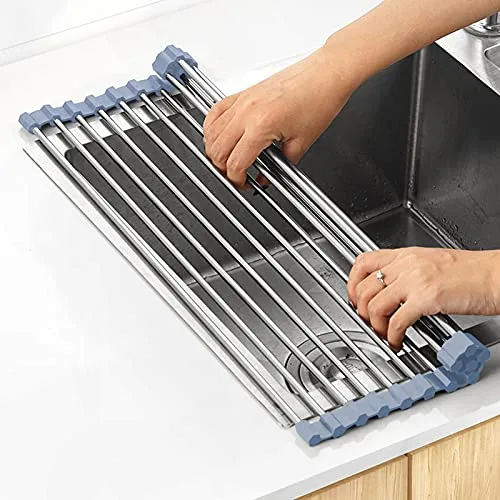MECHEER Over The Sink Roll Up Dish Drying Rack