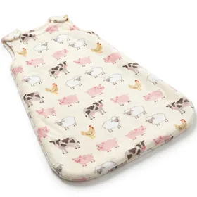 Hudson Baby Unisex Baby Plush Sleeping Bag, Sack, Blanket, Girl Farm Animals, 6-12M