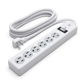 GE 6-Outlet Surge Protector, 10 Ft Extension Cord