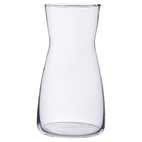 8 Inch Clear Glass Vase for Flowers, Modern Boho Table Decor