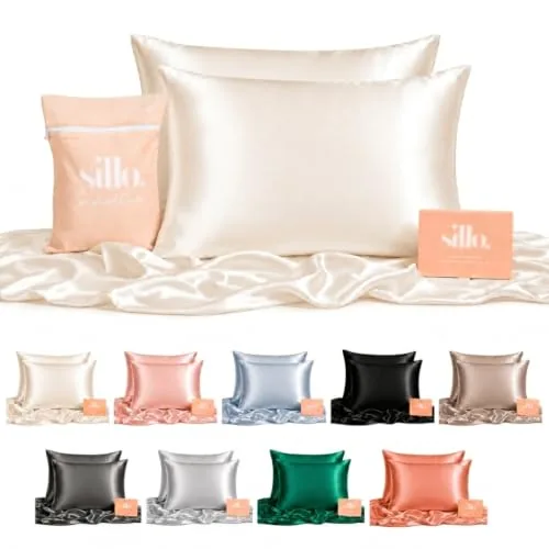 Sillo 22 Momme Mulberry Silk Pillowcases, 2 Pack