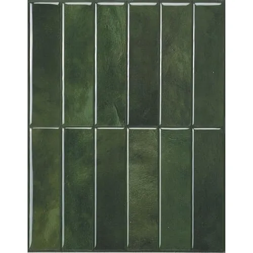 Smart Tiles Peel and Stick Backsplash, Stacked Forest Green, 11.43 by 9 inches