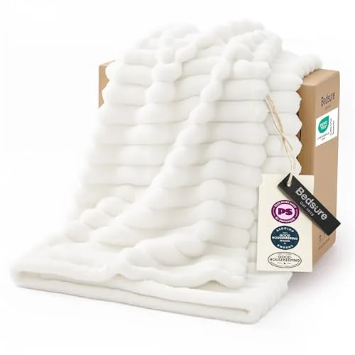 Bedsure GentleSoft White Throw Blanket for Couch