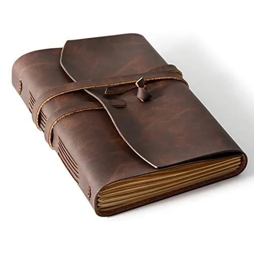 RILIHO Genuine Leather Journal Notebook, 260 Pages, 5 by 7.1 Inches