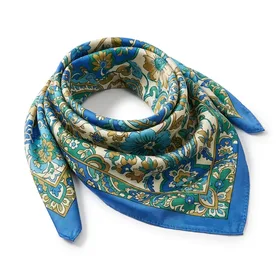 FEIBOON Mulberry Silk Small Square Scarf, 21 x 21 Inches