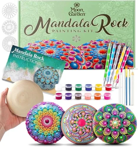 MoonGarden Mandala Rock Painting Kit (Large Dotting Tool Set)