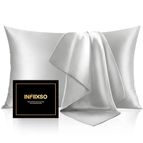 INFIIXSO Mulberry Silk Pillow Case, Standard Size
