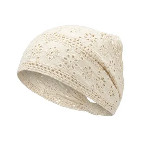 OYOANGLE Boho Crochet Eyelet Bandana Headband