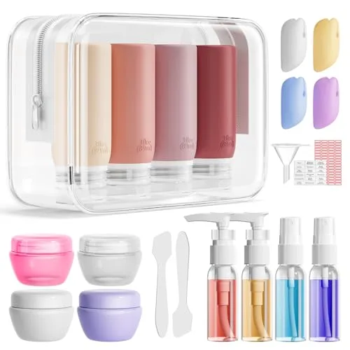 Muslish 21 Pack Travel Bottles for Toiletries, Leak-Proof TSA Compliant Set