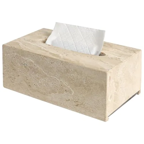 Noble and Light Natural Travertine Marble Tissue Box Cover
