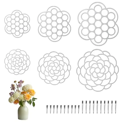 OYEFLY 6Pcs Flower Arrangement Holder, Metal Floral Grid for Vase Arrangement