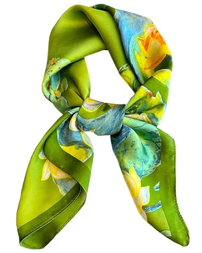 Saiusloa Silky Square Scarf for Hair and Neck